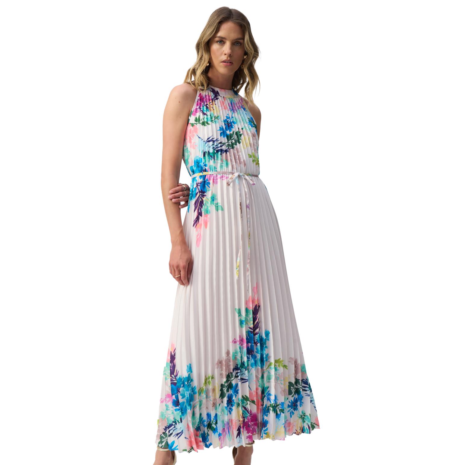 Joseph Ribkoff Floral Halter Neck Dress